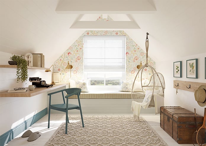 Kalahari Voile, Pure White - Motorised Roman Blind - Image 8